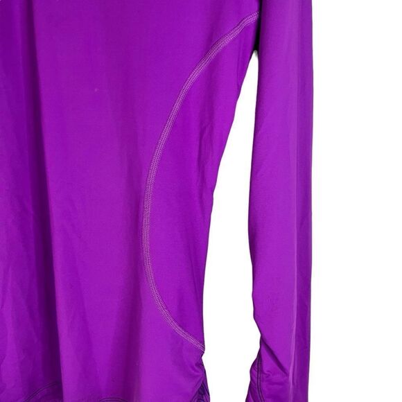 Title Nine Paradigm 1/4 Zip Long Sleeve Pullover Top Purple Med Graphic Writing - Picture 4 of 9